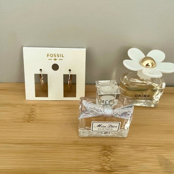 Fossil Rose Gold Hoops - Picture 1 of 4